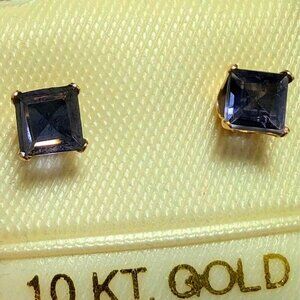 10K Yellow Gold Lolite Earrings